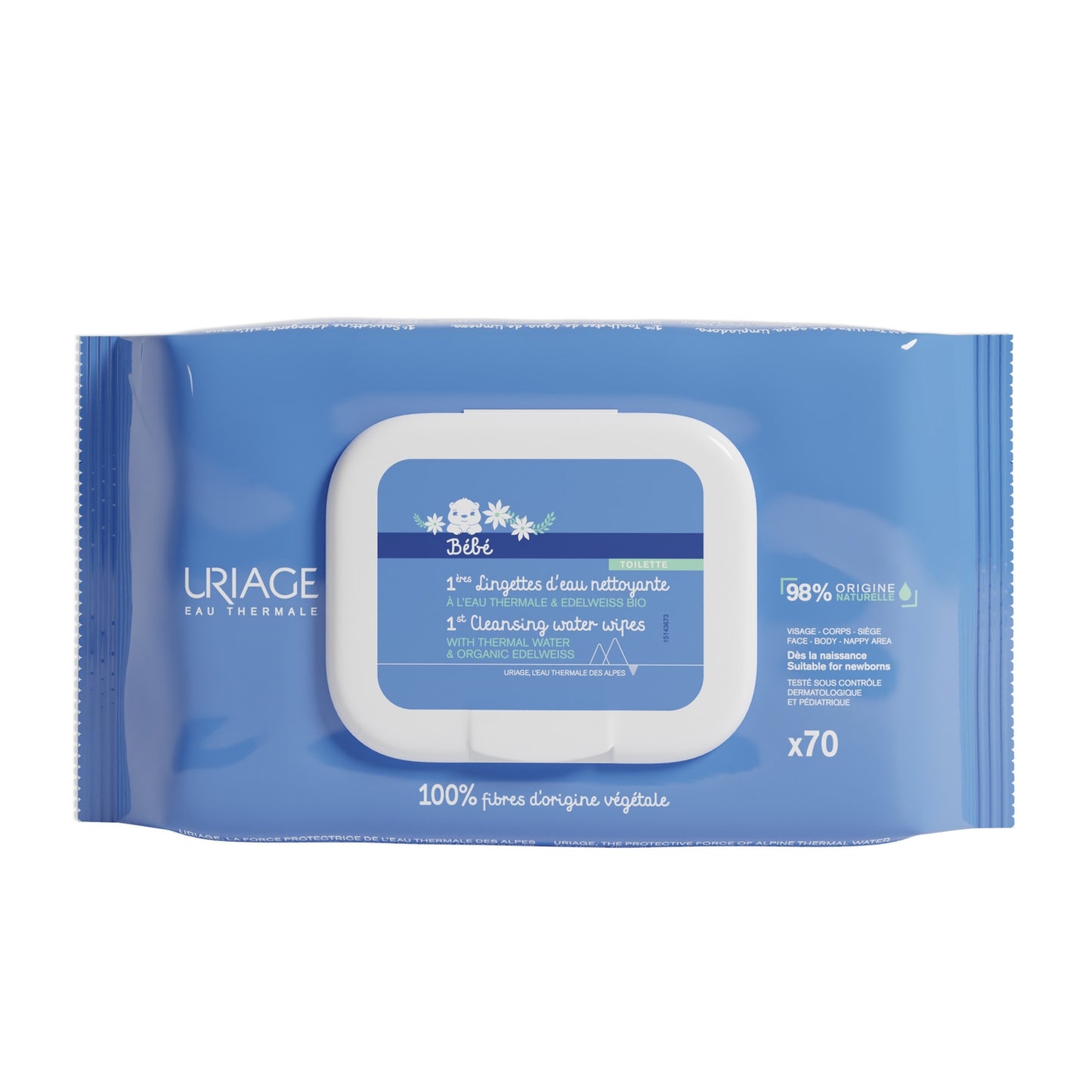 Lingettes bébé à l'Eau Thermale d'Uriage et Edelweiss Bio URIAGE 