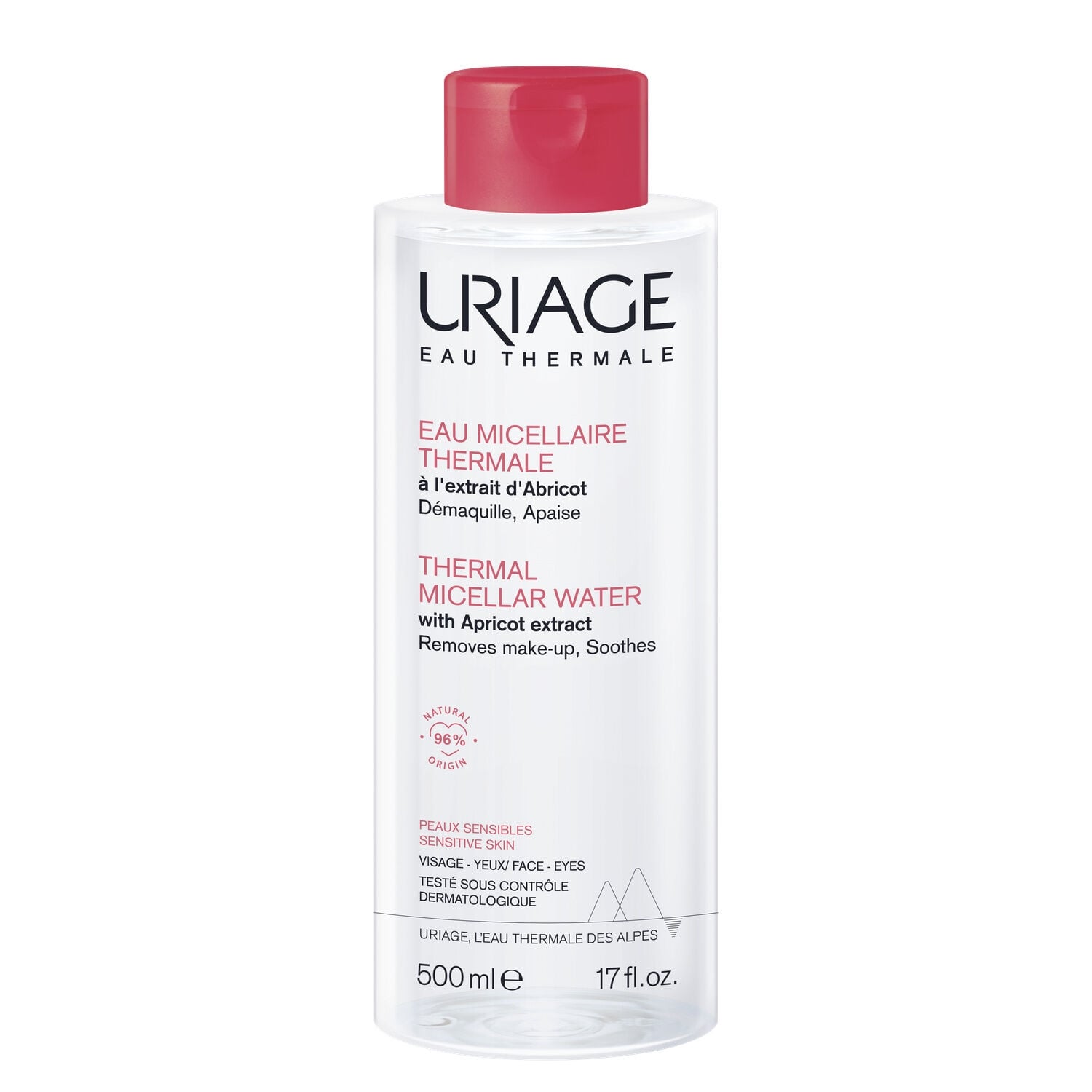 Eau micellaire Visage Yeux Peau Sensible Apaise et Diminue les Sensation de Tiraillements URIAGE 