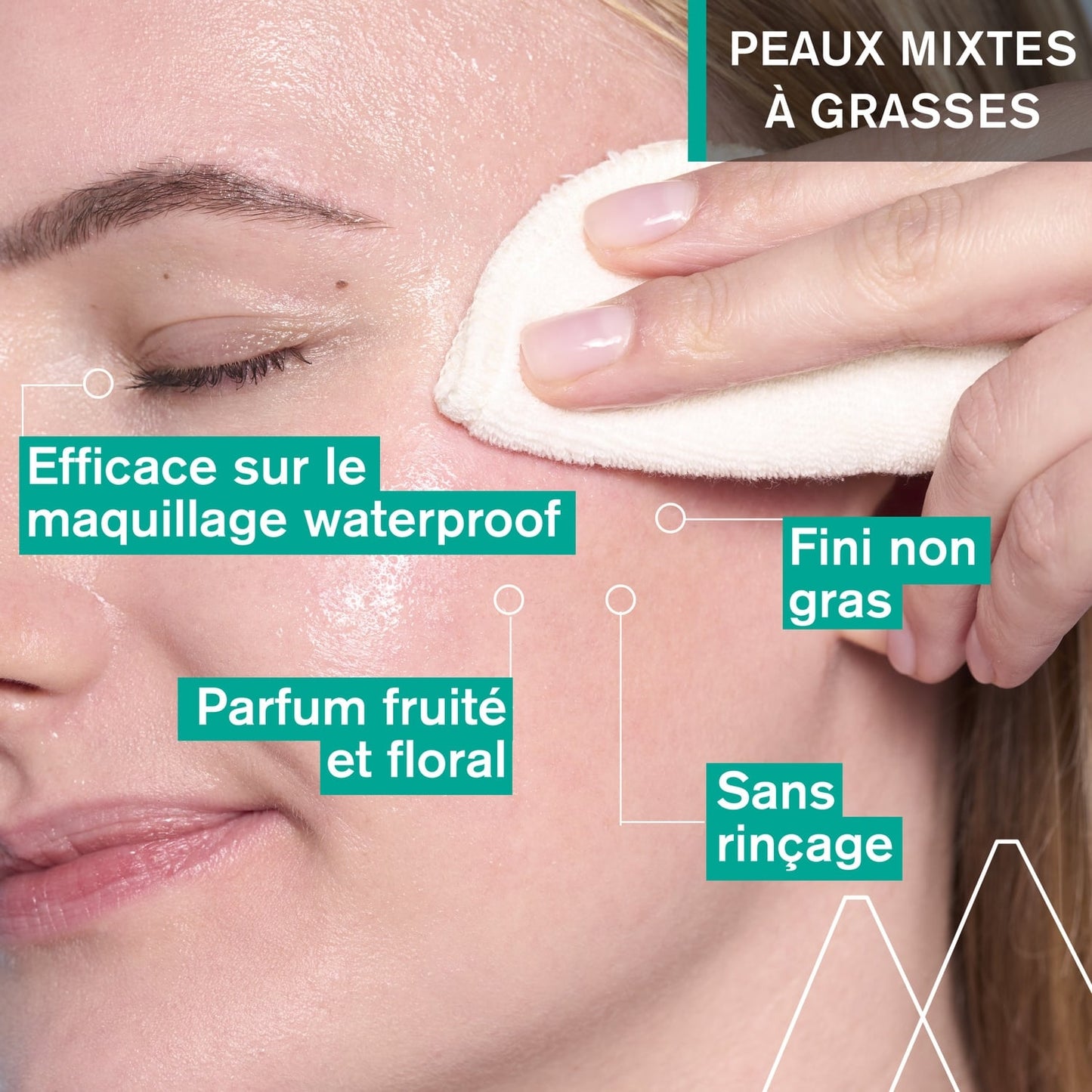Eau micellaire Visage Yeux Peaux Mixtes à Grasses Thermale Purifiante à l'Extrait de Pomme URIAGE 