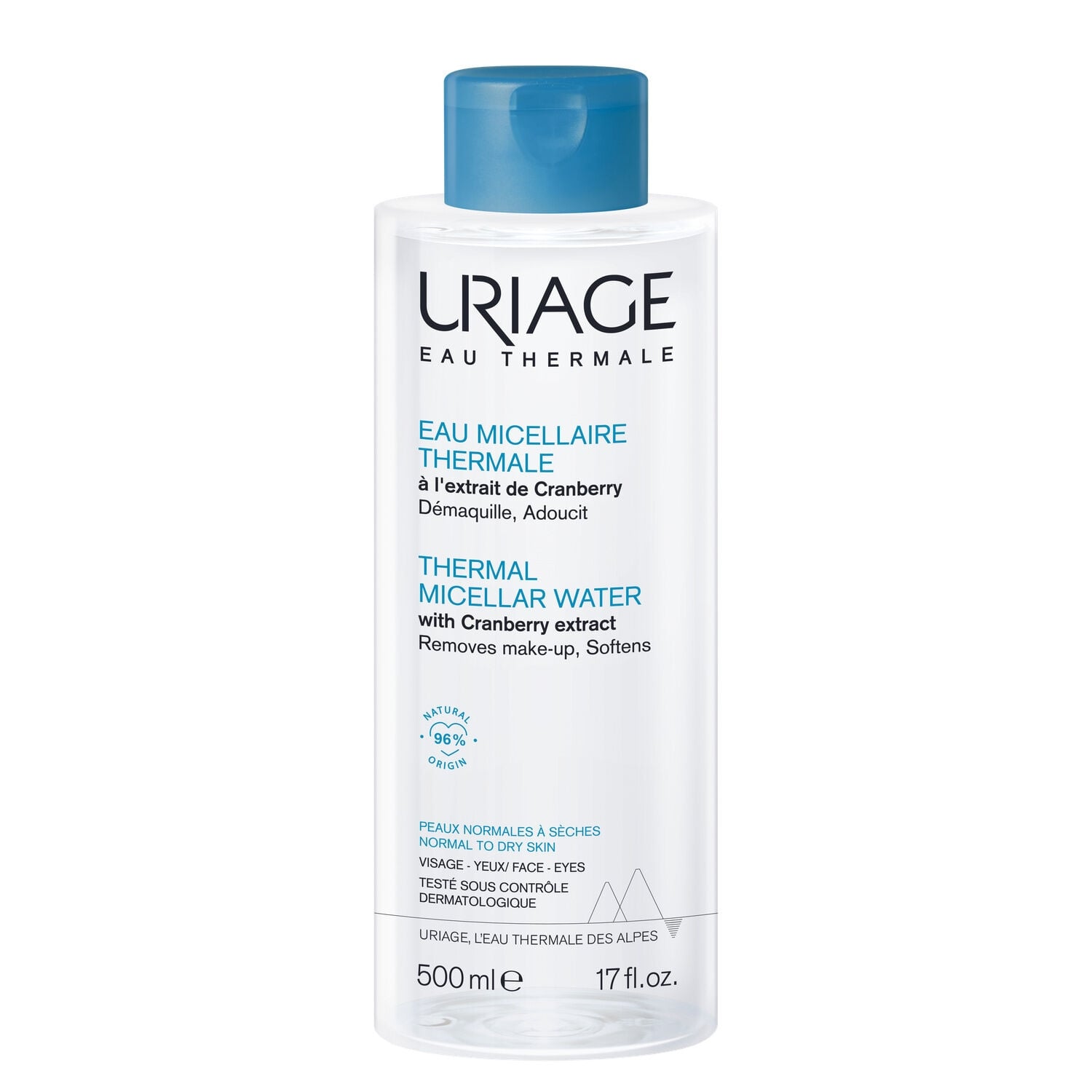 Eau micellaire Visage Yeux Peau Normale à Sèche Démaquille Hydrate Thermale URIAGE 