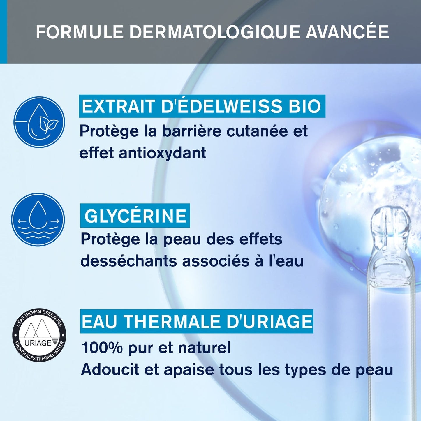 Mousse Visage Toutes Peaux Nettoyante à l'Extrait d'Edelweiss Bio URIAGE 