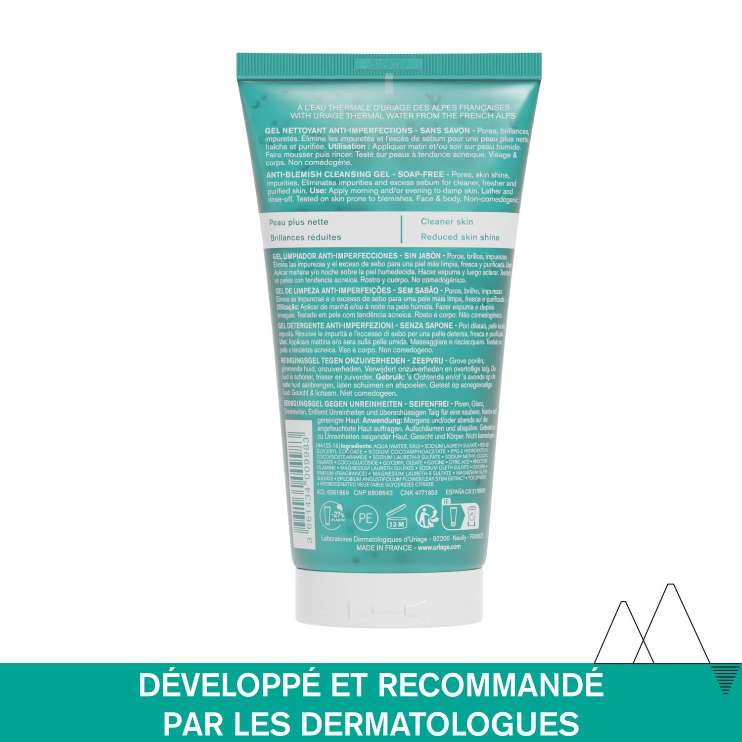 Gel Visage Anti Imperfections Peaux Grasses à Tendance Acnéique Purifiant et Matifiant Hyseac URIAGE 