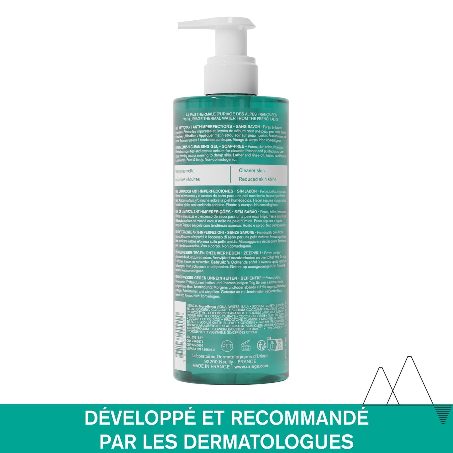 Gel Visage Peaux Grasses à Tendance Acnéique Nettoyant Anti-Imperfections Hyseac URIAGE 