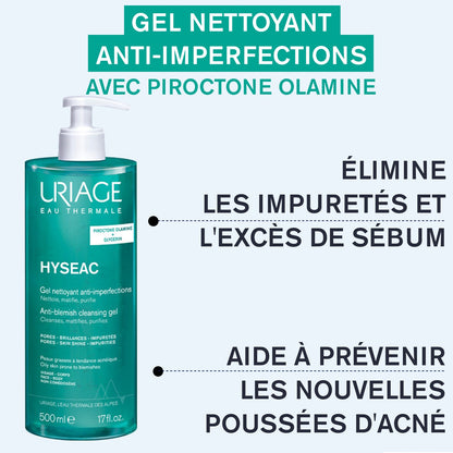 Gel Visage Peaux Grasses à Tendance Acnéique Nettoyant Anti-Imperfections Hyseac URIAGE 