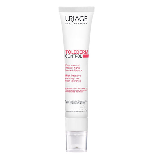 Soin Visage Peaux Intolérantes Hyper-Réactives et Allergiques Calmant Intensif Riche Haute Tolérance Toléderm Control URIAGE le flacon de 40mL