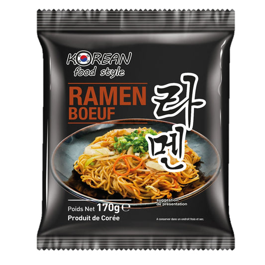 Korean Food Style Beef Ramen Noodles
