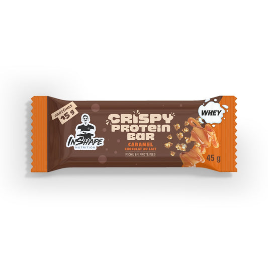 Barre Protéiné Crispy Caramel & Chocolat au Lait INSHAPE NUTRITION la barre de 45g