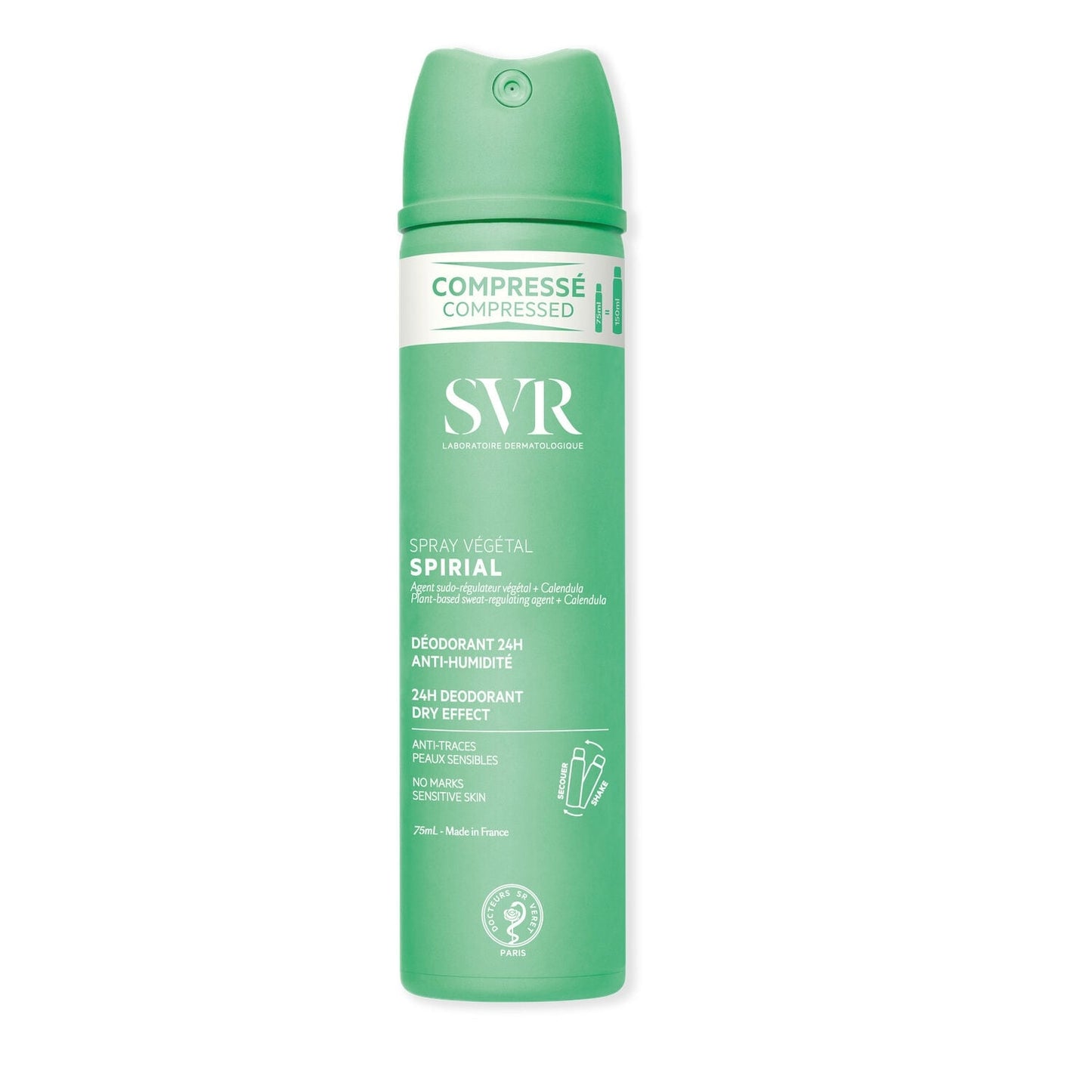 Déodorant Spray Femme Anti-transpirant Efficacité 48h Spirial Végétal LABORATOIRE SVR 
