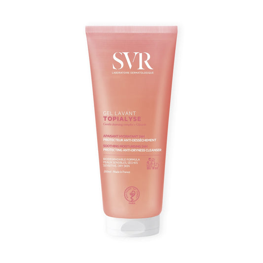 Gel douche Corps Peaux Sensibles et Sèches Anti-dessèchement Sans Savon Topialyse LABORATOIRE SVR 