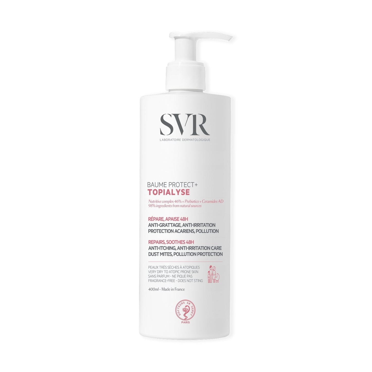 Baume Corps Anti-irritations Relipidant Peau Sèche et Atopique Topialyse LABORATOIRE SVR 
