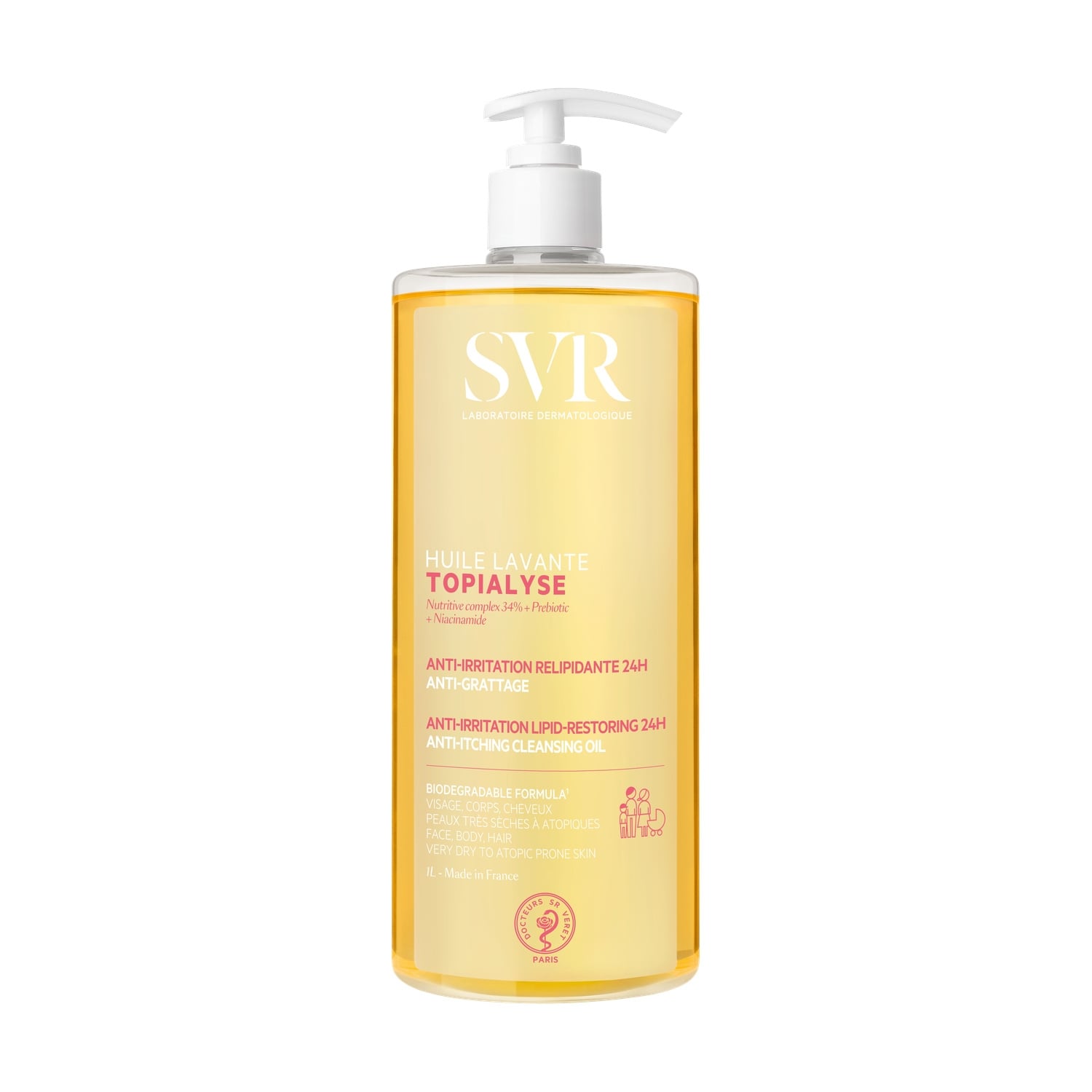 Huile de douche Micellaire Peaux Sensibles Sans Sulfate Topialyse LABORATOIRE SVR 