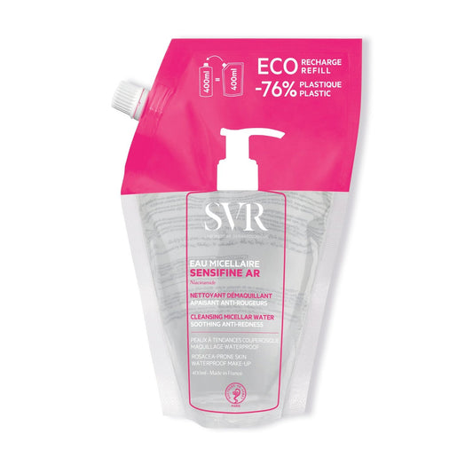 Eau Micellaire Visage Yeux Peaux Sensibles Anti Rougeurs Hydratant Apaisant Sans Parfum LABORATOIRE SVR la recharge de 400mL