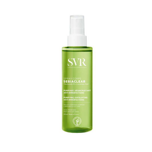 Soin Spray Corps Peaux à Tendance Acnéique Purifiant Désincrustant Anti-Imperfection Sebiaclear LABORATOIRE SVR le flacon de 150mL