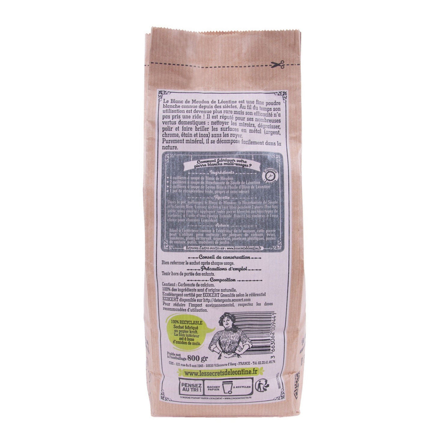Blanc de Meudon Multi-Usages Nettoie Polit LES SECRETS DE LEONTINE