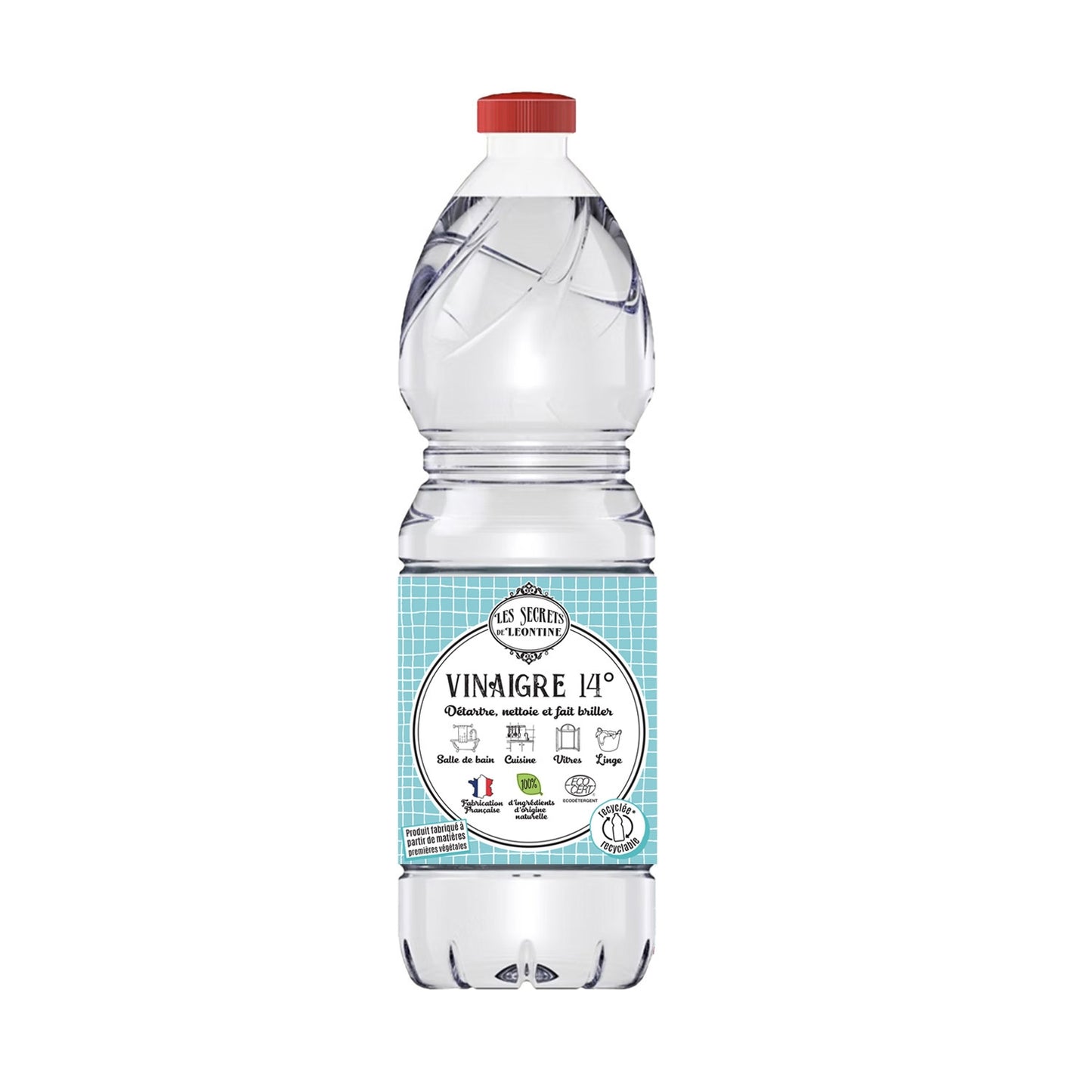 Vinaigre Multi-usages 14° Détartre Nettoie Fait Briller Anticalcaire D'Origine Naturelle Ecocert LES SECRETS DE LEONTINE 