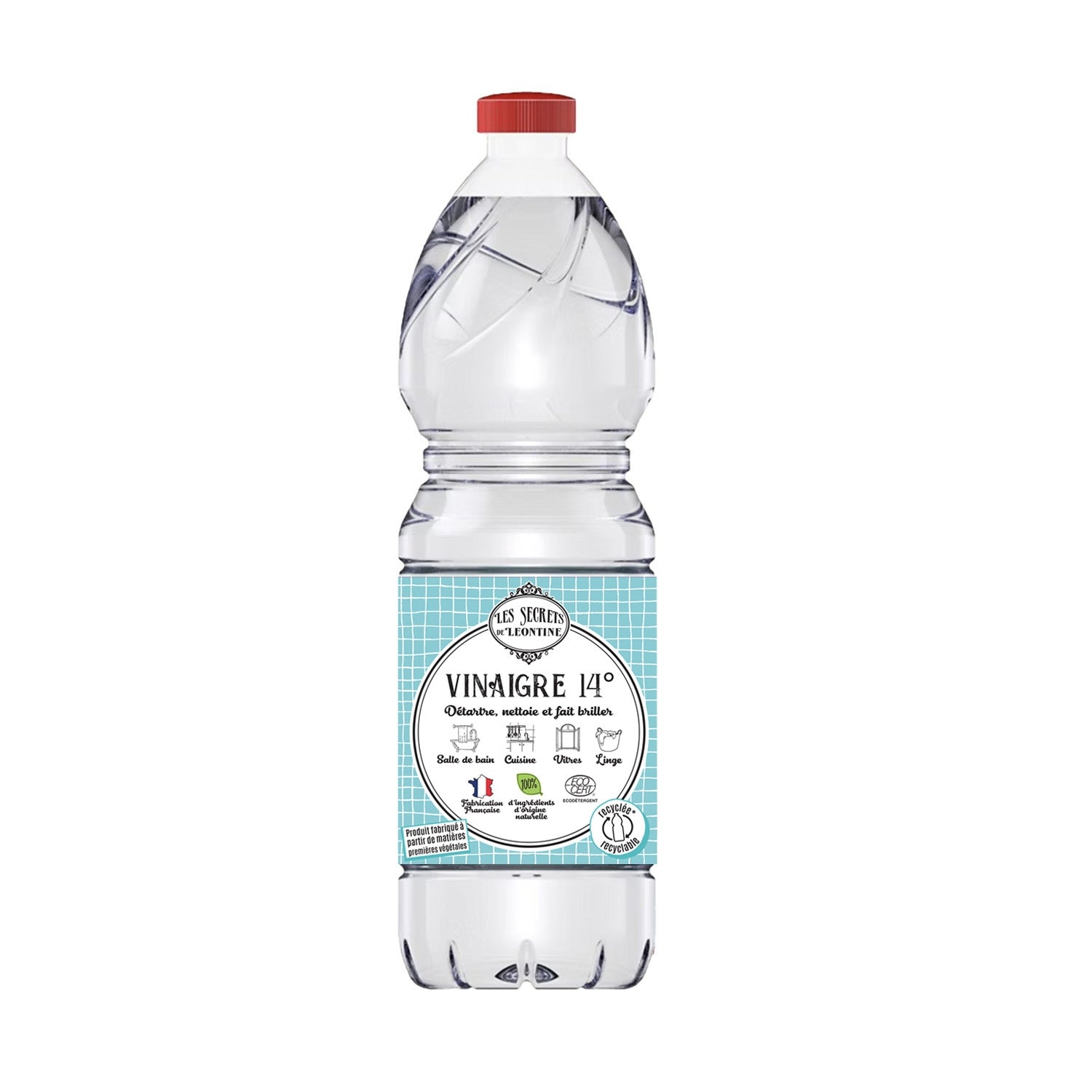 Vinaigre Multi-usages 14° Détartre Nettoie Fait Briller Anticalcaire D'Origine Naturelle Ecocert LES SECRETS DE LEONTINE 