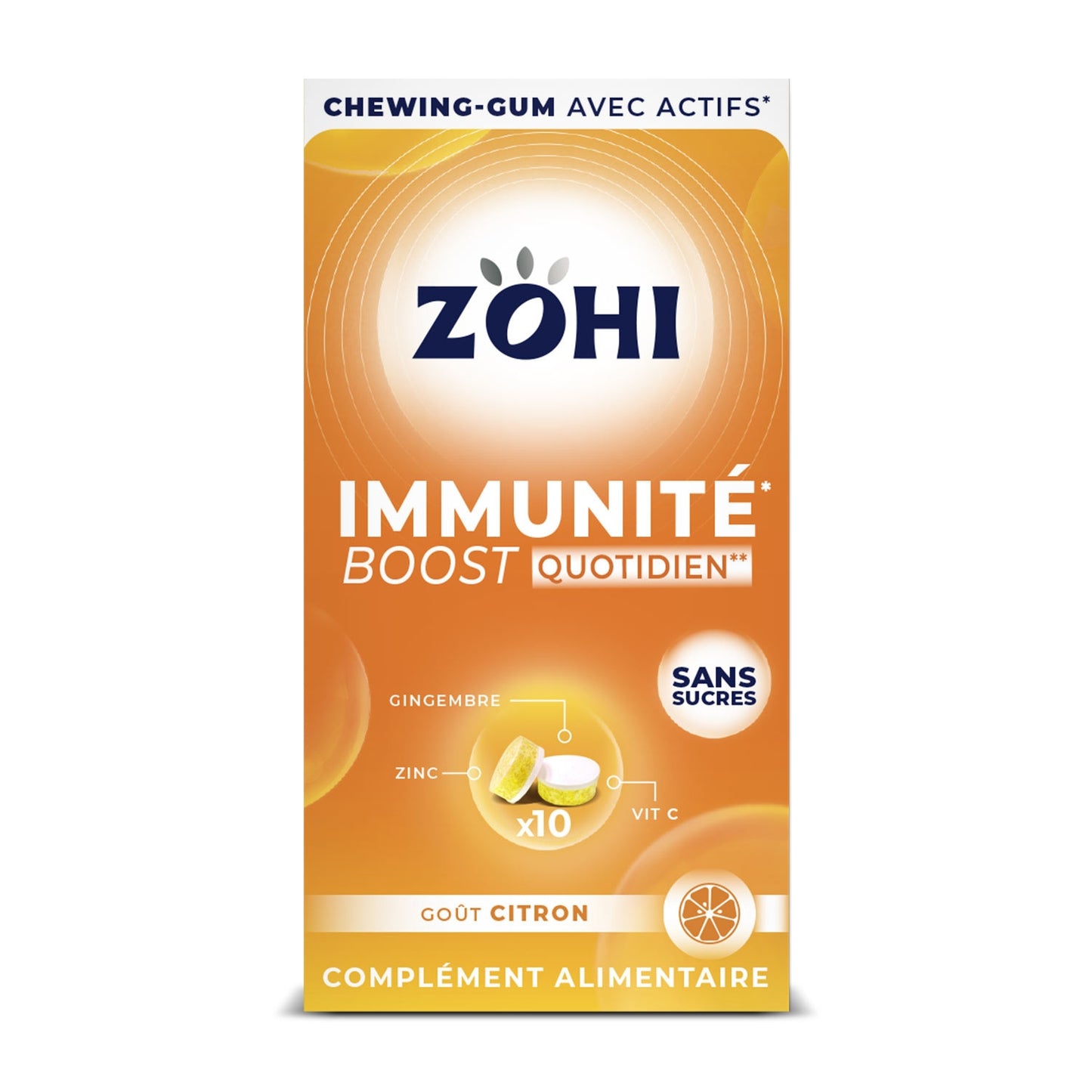 Complément Alimentaire Chewing Gum Immunité Citron ZOHI 