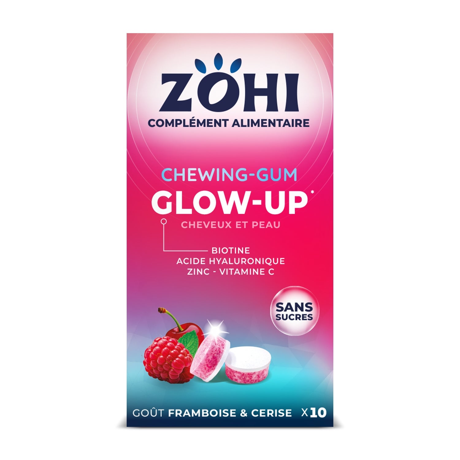 Complément aimentaire chewing gum fruits rouges ZOHI 