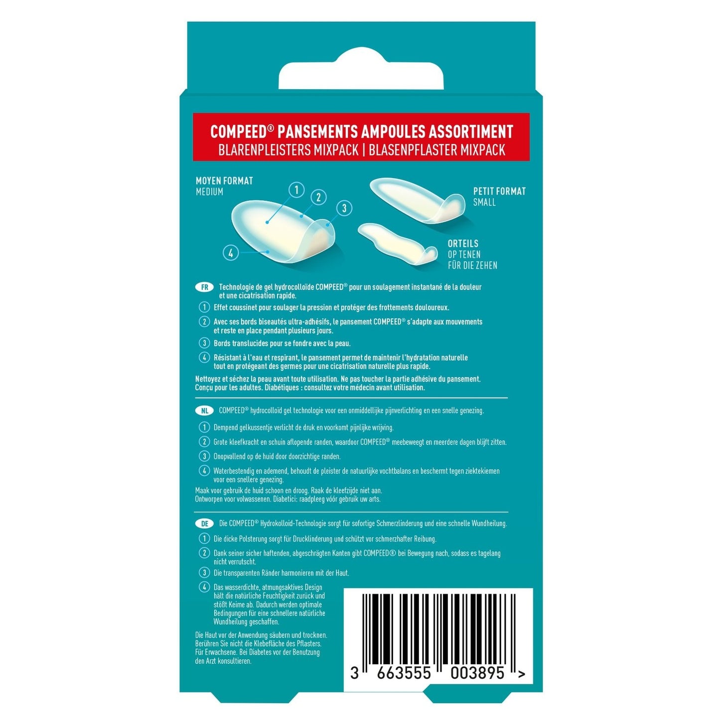 Pansements Ampoule Hydrocolloïde Assortiment COMPEED
