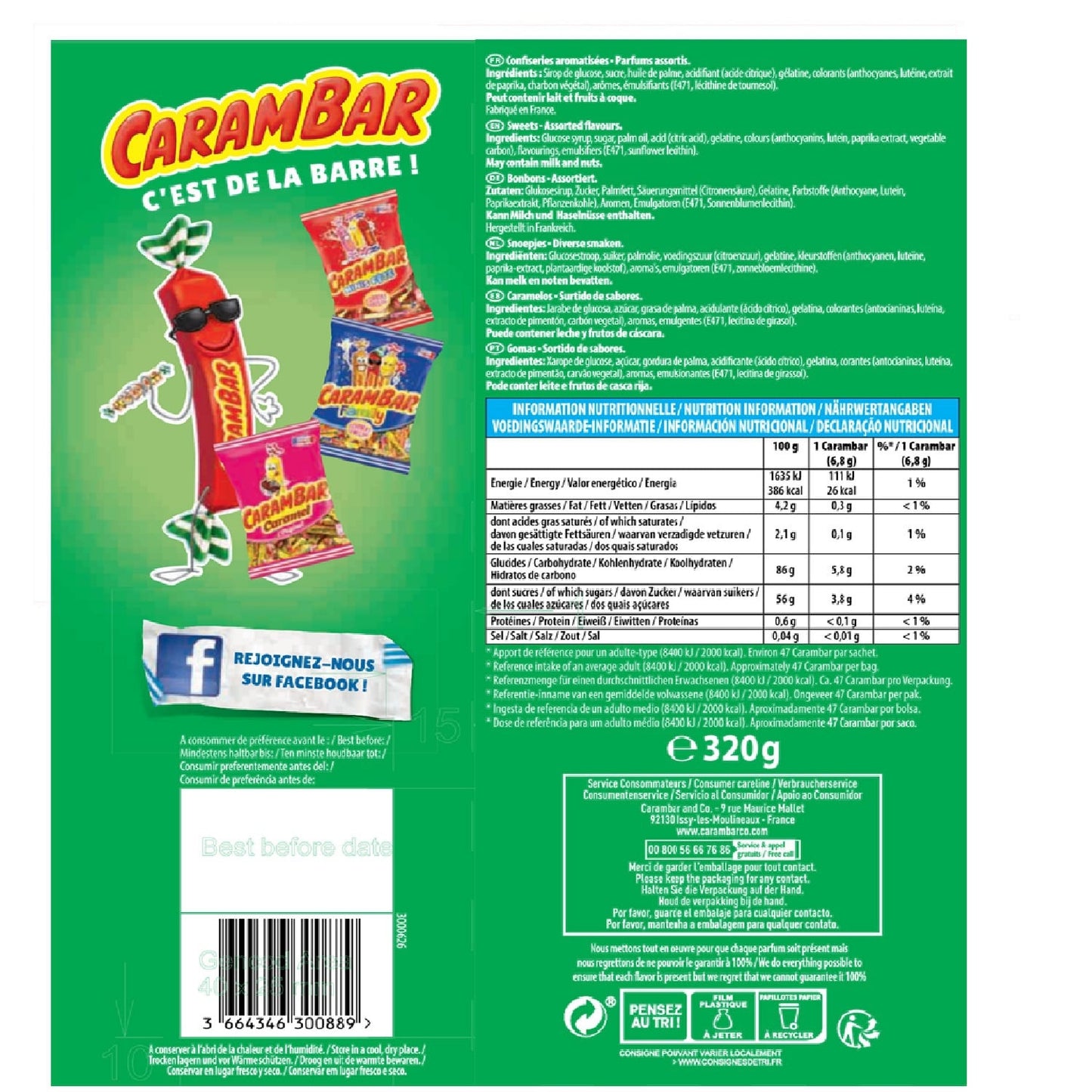 Bonbons fruits CARAMBAR 