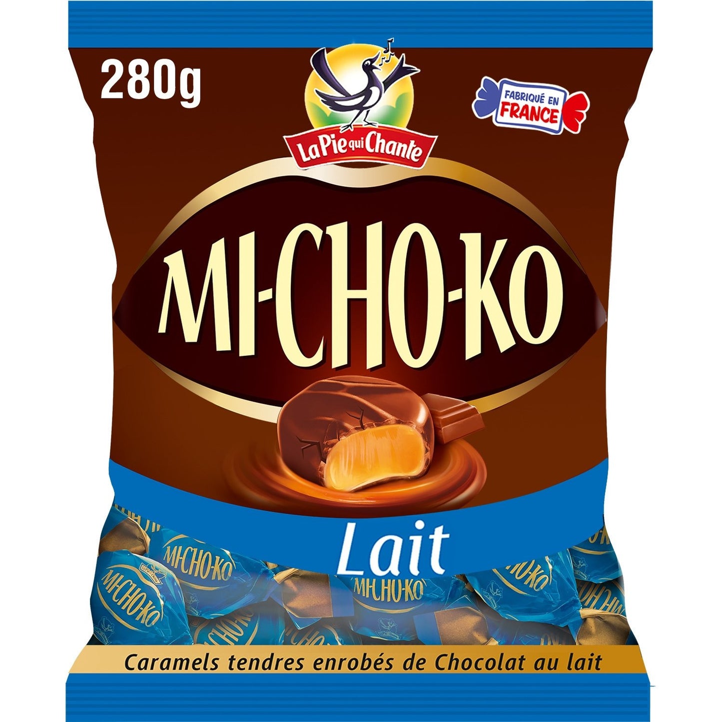 Michoko Milchschokolade und Karamellbonbons DIE SINGENDE ELSTER