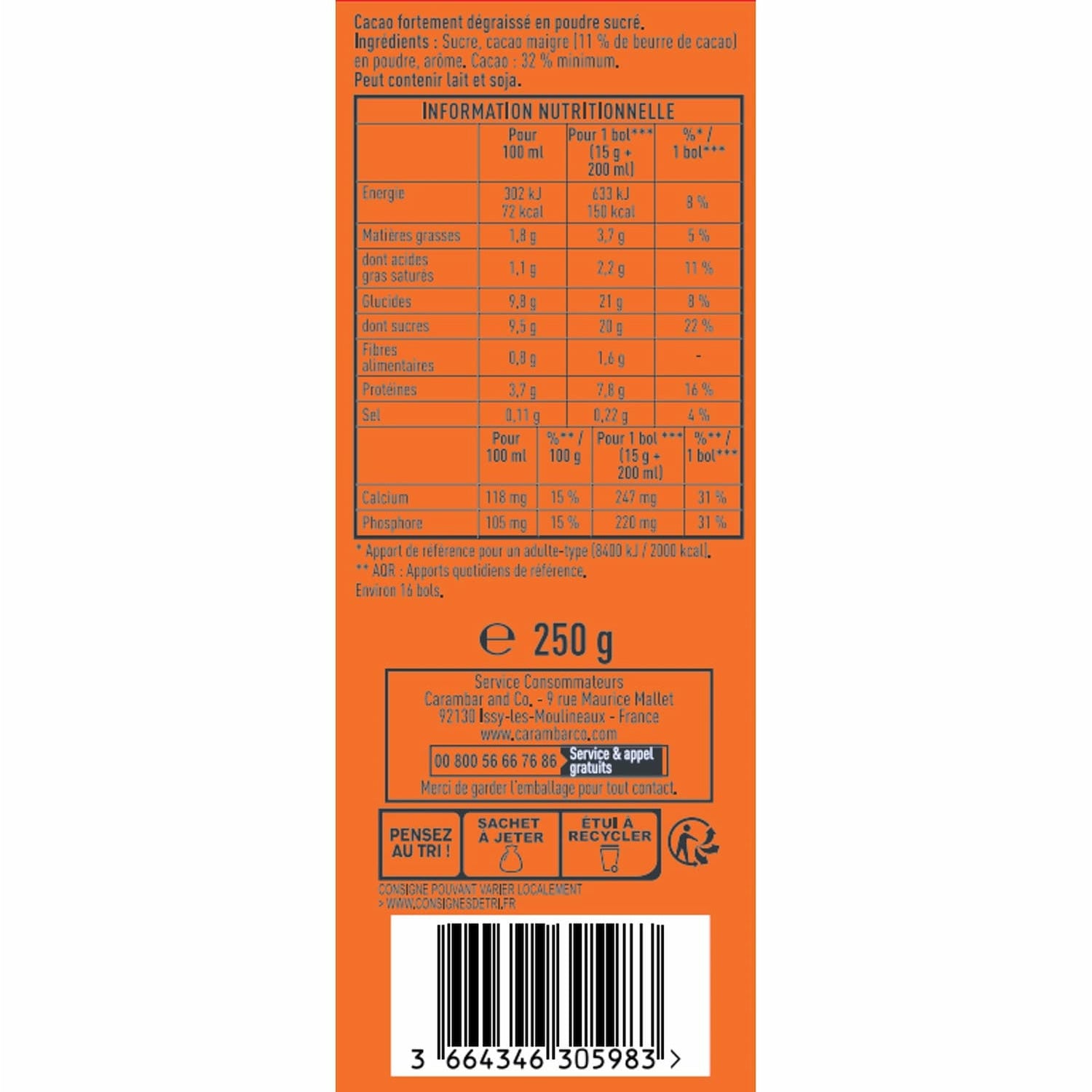 Chocolat en Poudre Grand Arôme POULAIN 
