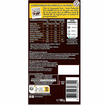 Tablette de Chocolat Noir Fine et Gourmande 70% POULAIN