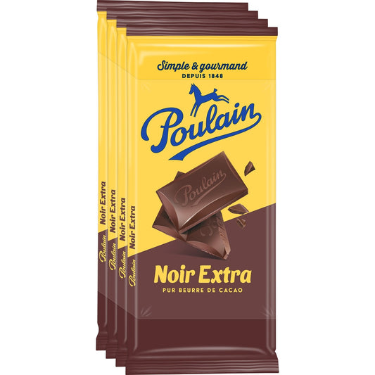 Tablette de Chocolat Noir Extra POULAIN Les 4 tablettes de 100G