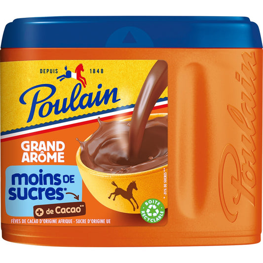 POULAIN Chocolate Powder with a Large Flavor and Low Sugar Content