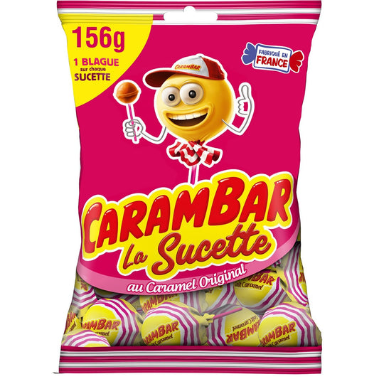 Bonbons Sucettes au Caramel CARAMBAR Le sachet de 156G