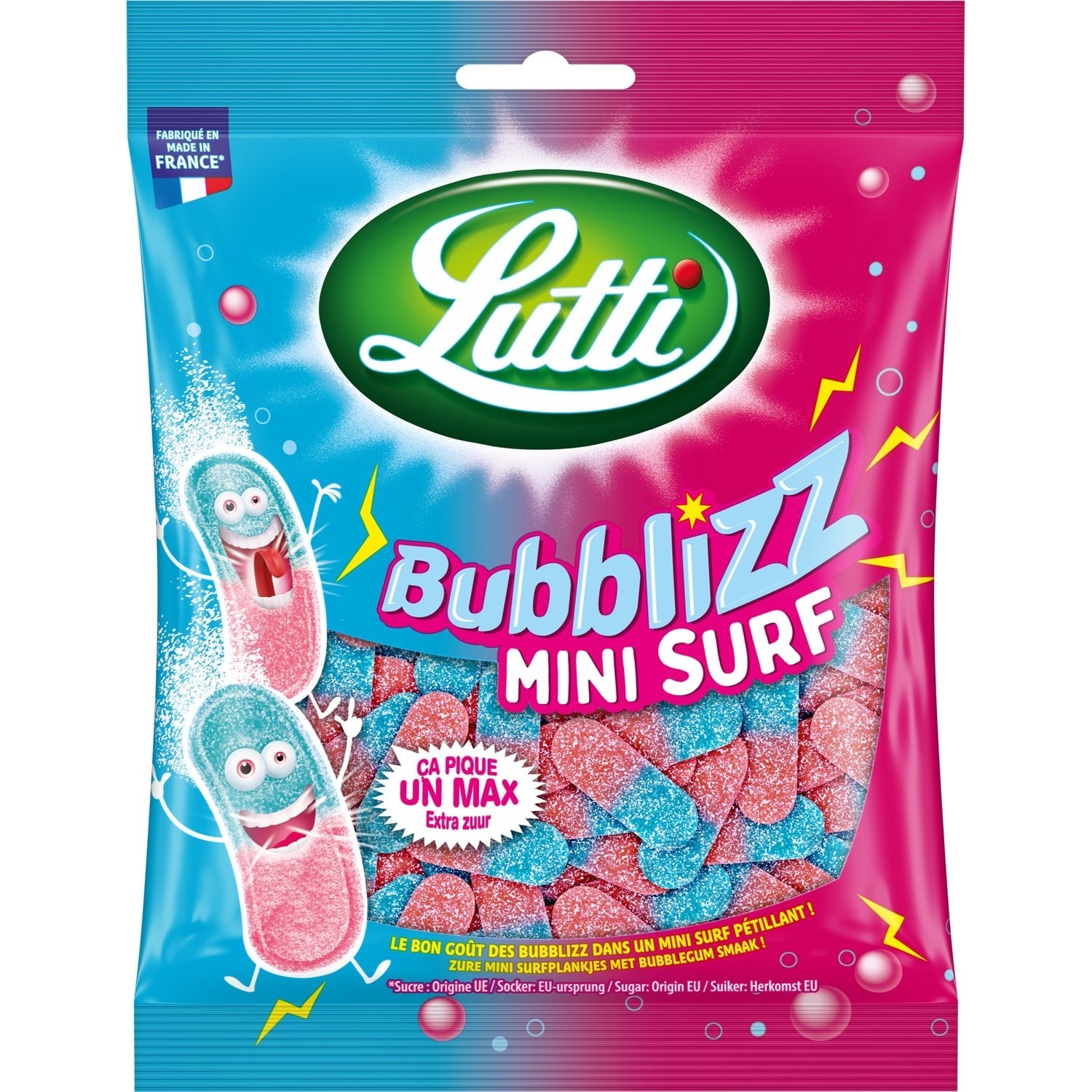 Bonbons bubblizz mini surf piquants LUTTI 