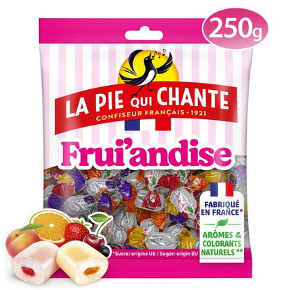 Bonbons assortiment frui'andise aux fruits LA PIE QUI CHANTE 