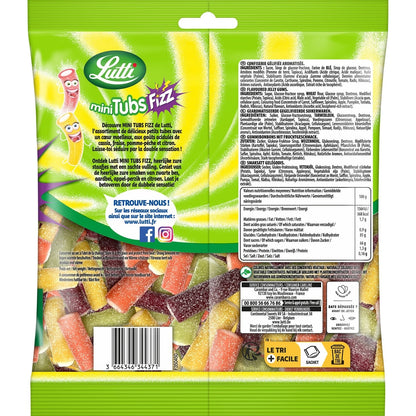 Bonbons mini-tubs fizz piquants aux fruits LUTTI 