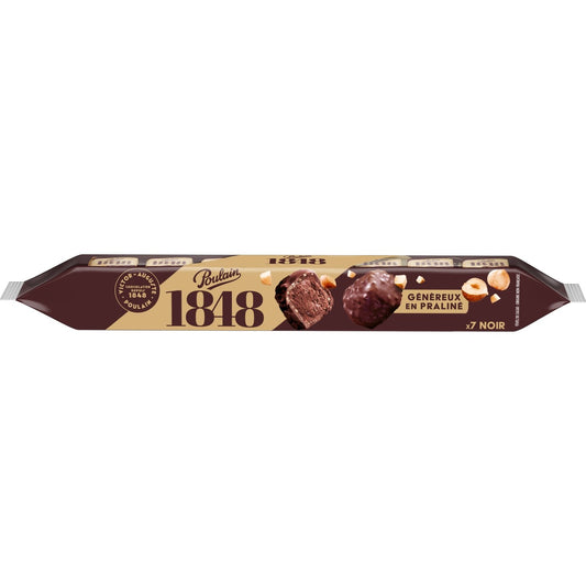 Chocolat Rocher Noir Éclats de Noisettes Caramélisés POULAIN le paquet de 7 rocher