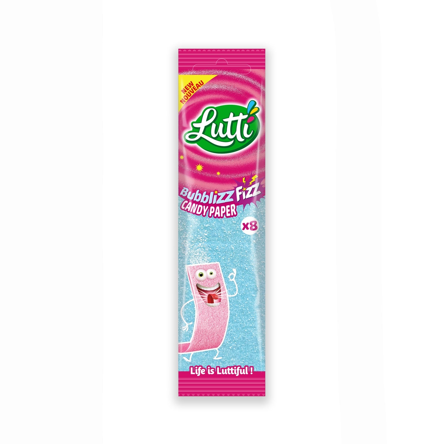 Bonbons Bubblizz Fizz Candy paper x8 LUTTI 