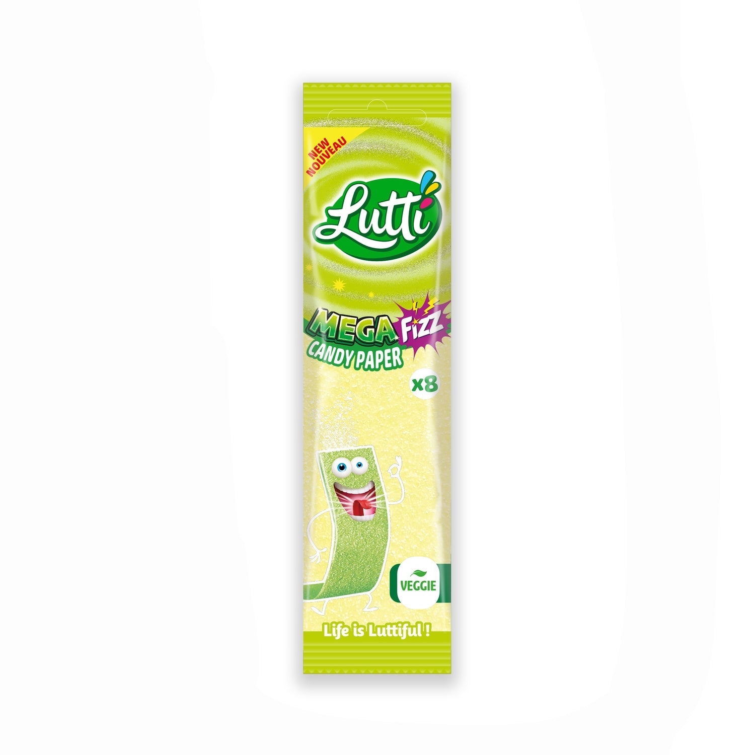 Bonbons MegaFizz Candy paper x8 LUTTI 