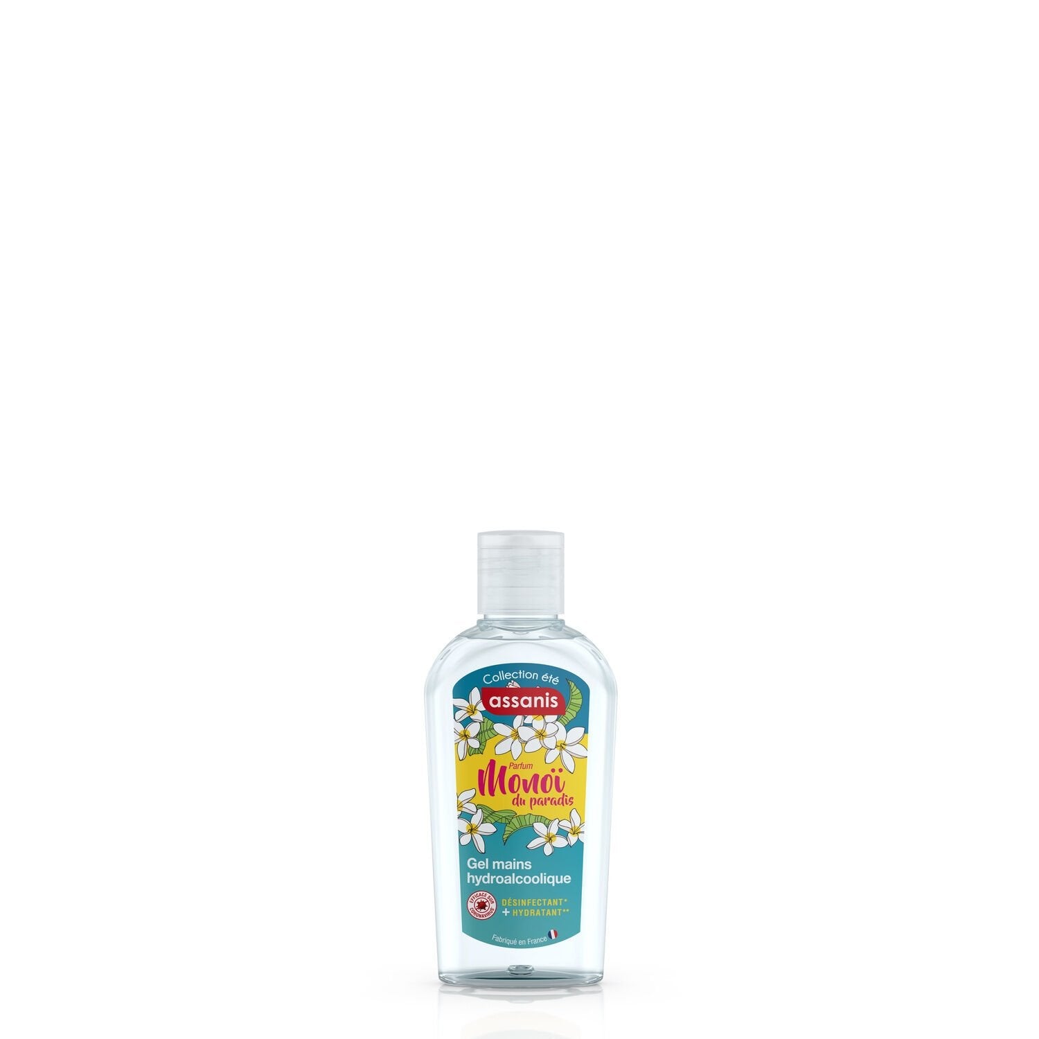 Gel Hydroalcoolique Parfum Monoï Sans Rinçage Aloe Vera et Provitamine B5 ASSANIS le flacon de 80mL