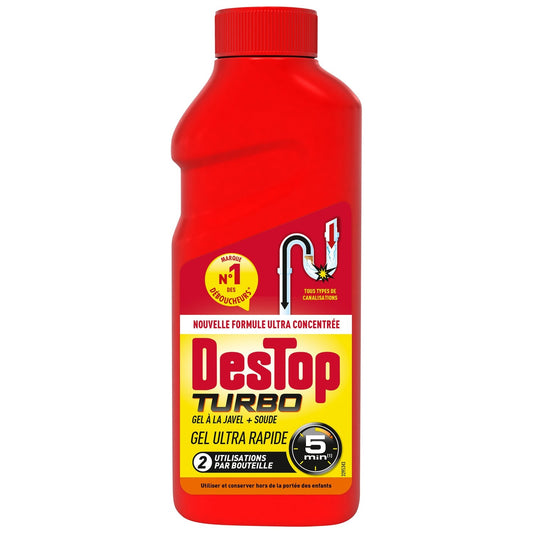 Déboucheur Surpuissant Gel Turbo DESTOP le flacon de 500mL