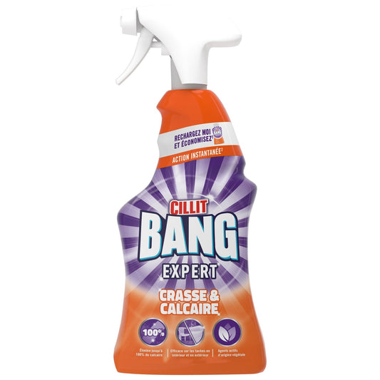 Nettoyant Ménager Anti-Calcaire Dégraissant Spray CILLIT BANG le flacon de 750mL