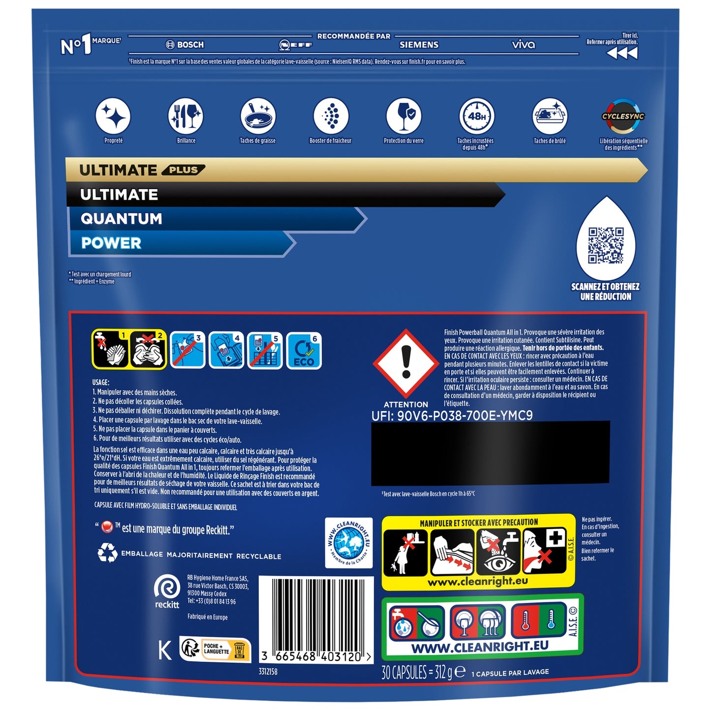 Capsules Lave-Vaisselle Quantum FINISH