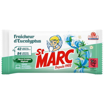 Lingettes Parfum Eucalyptus Désinfectantes ST MARC