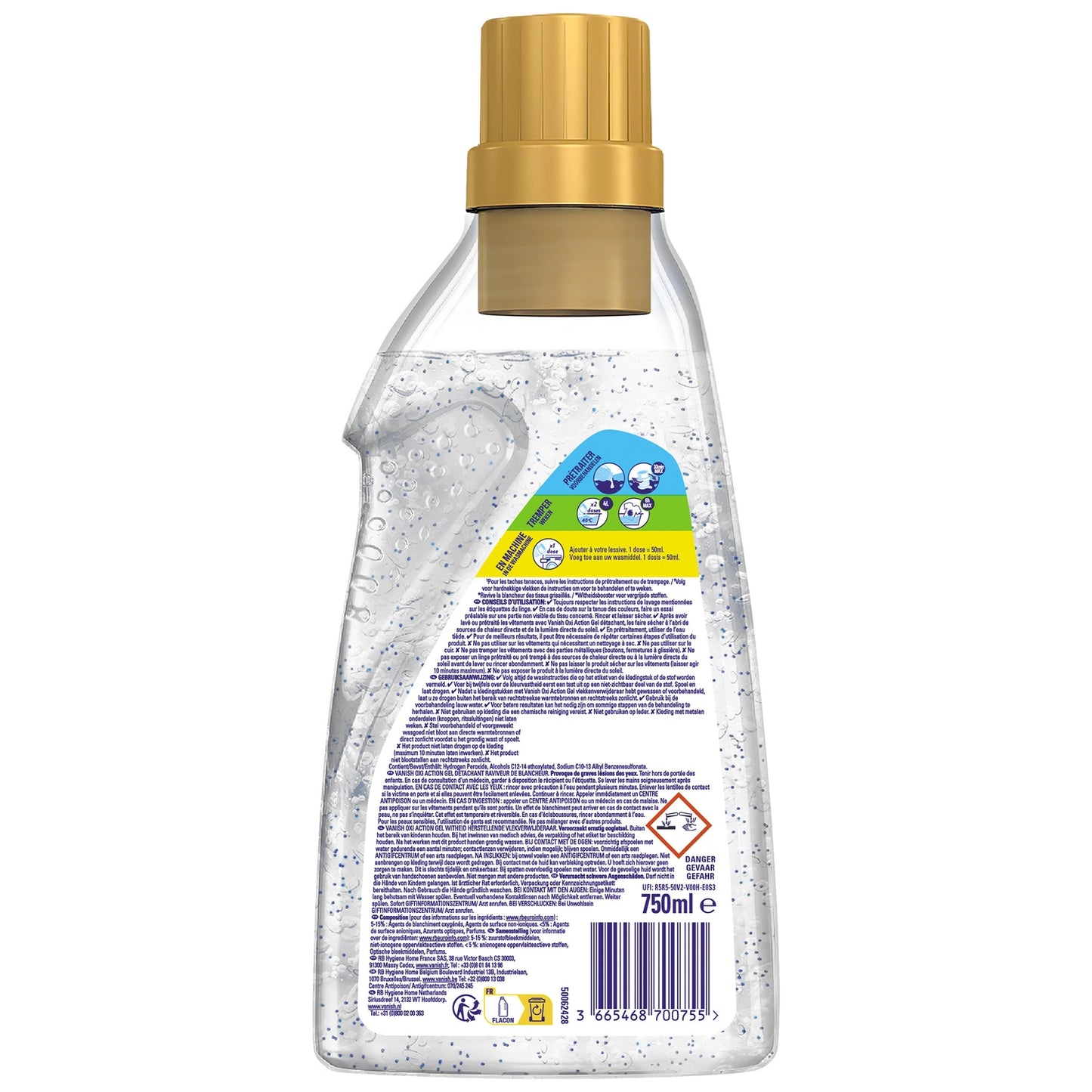 Oxi Action White Stain Remover Gel Effective From 20° VANISH