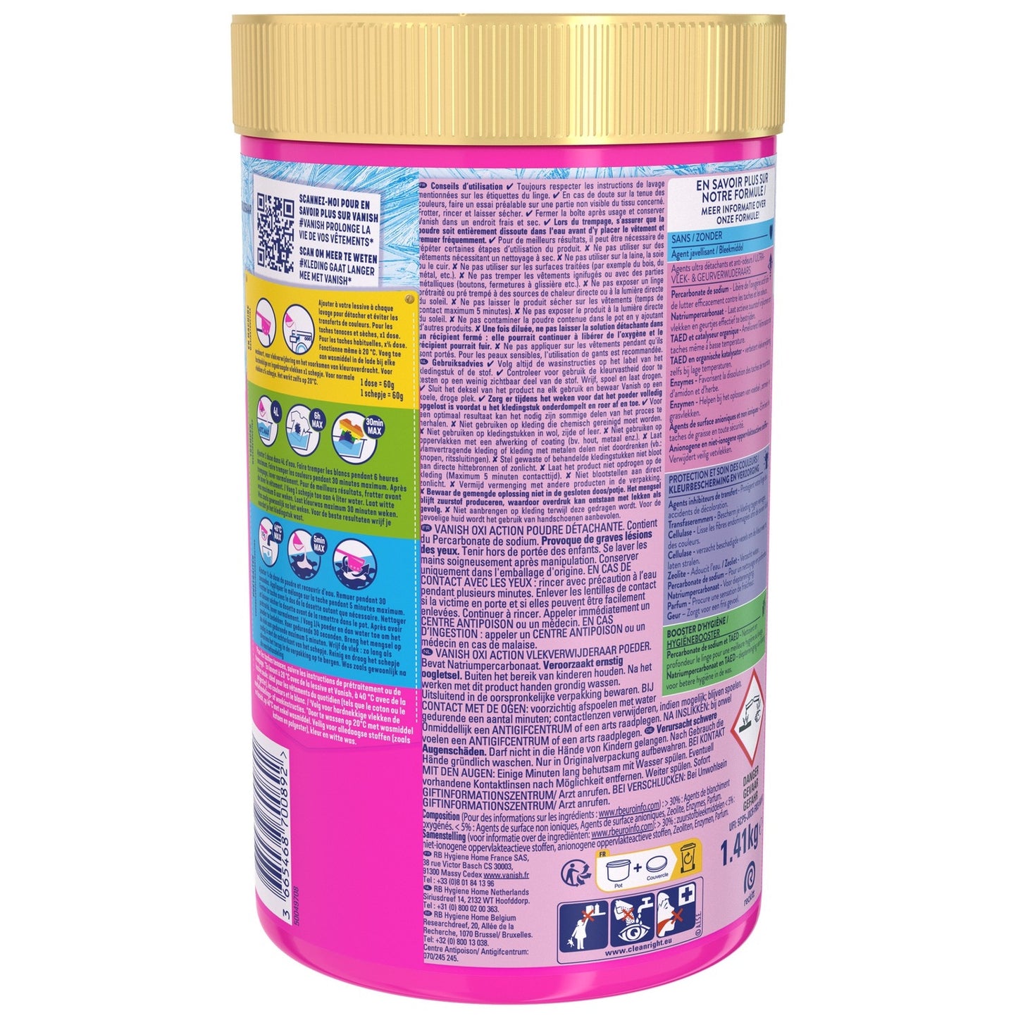 Oxi Pulver Fleckenentferner Wirksame Wirkung ab 20° VANISH