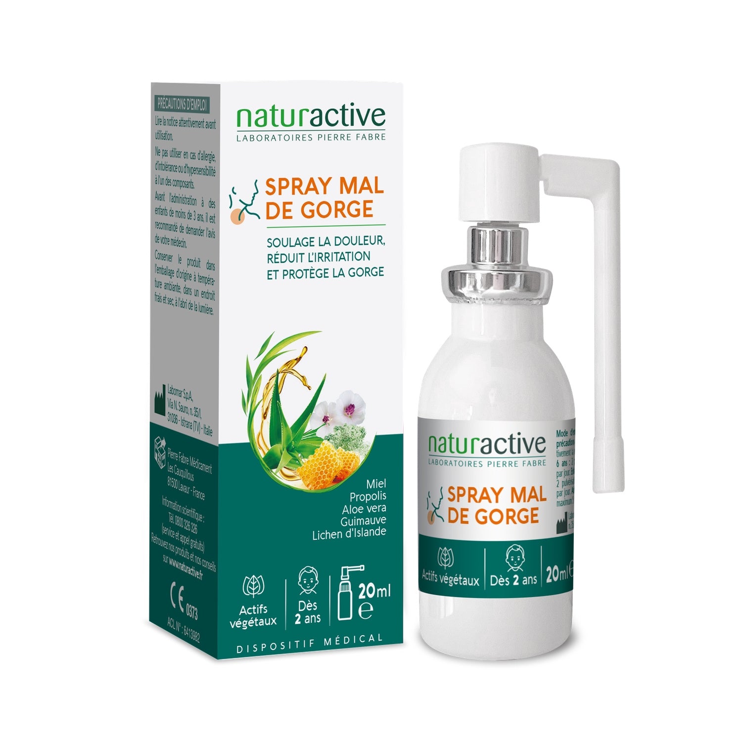 Spray Mal de Gorge Actifs Végétaux dès 2 Ans NATURACTIVE 