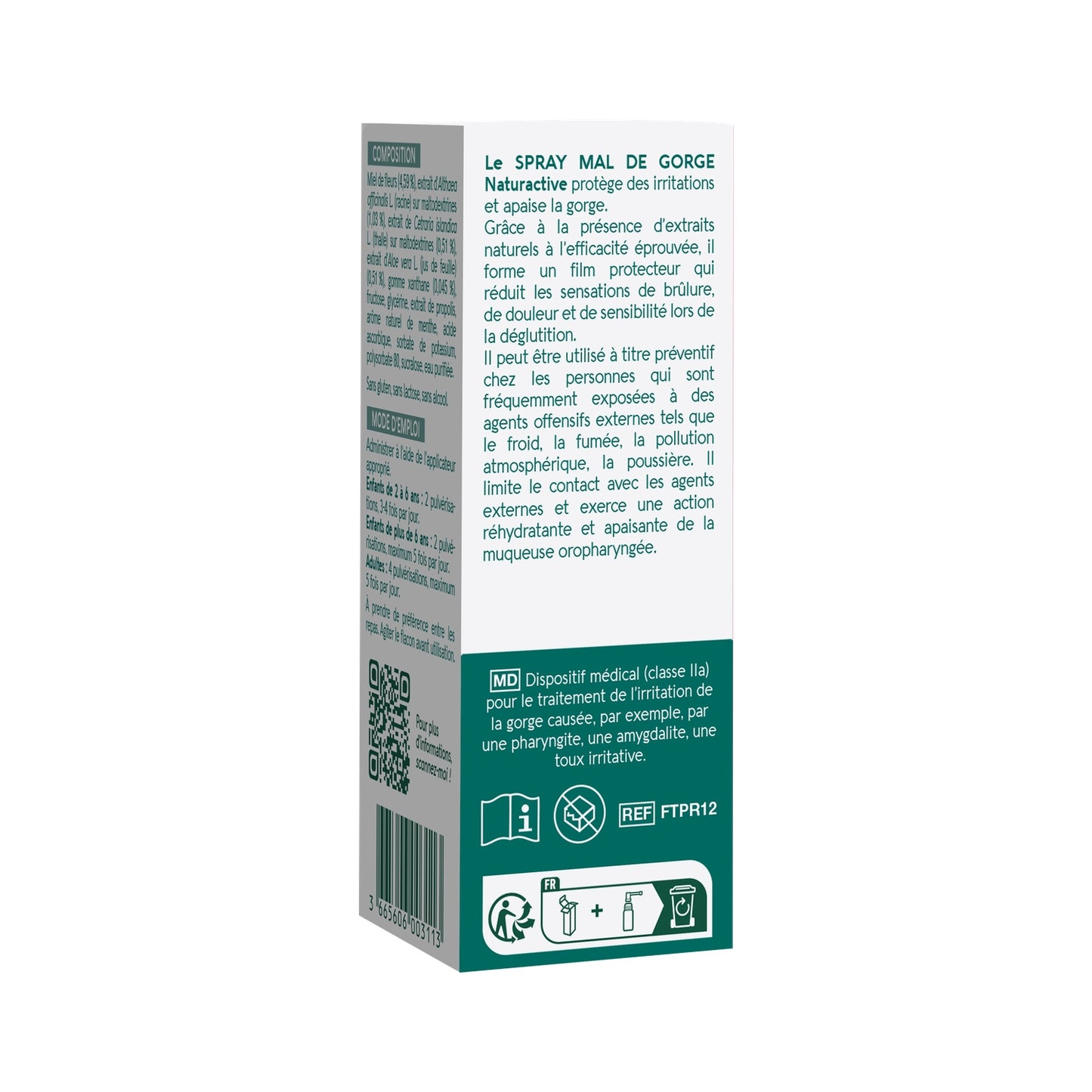 Spray Mal de Gorge Actifs Végétaux dès 2 Ans NATURACTIVE 