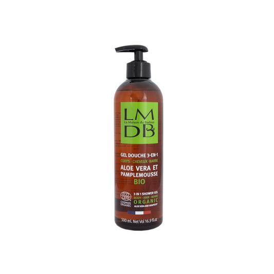 Gel Cheveux Corps Barbe Aloe Vera Bio Pamplemousse Bio LA MAISON DU BARBIER le flacon de 500mL