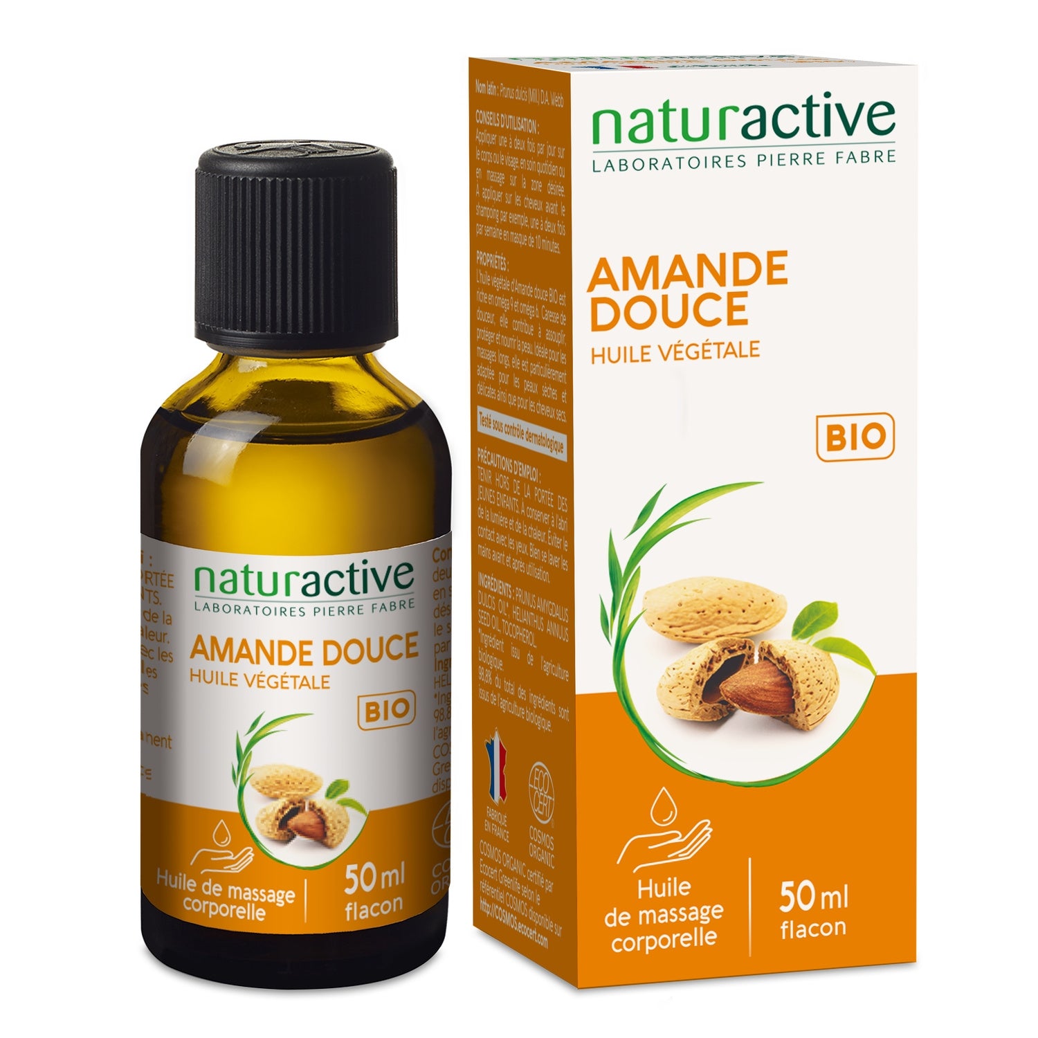 Huile Visage et Corps Apaisante et Adoucissante Bio Amande Douce NATURACTIVE 