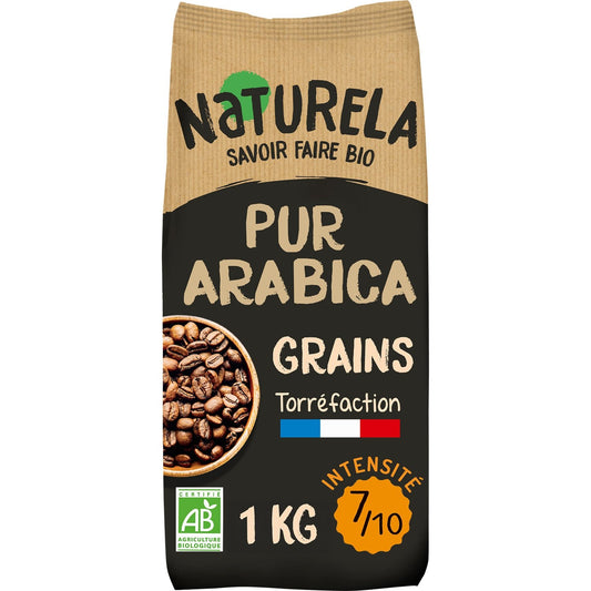 Café Grains Bio Pur Arabica NATURELA Le paquet d'1kg