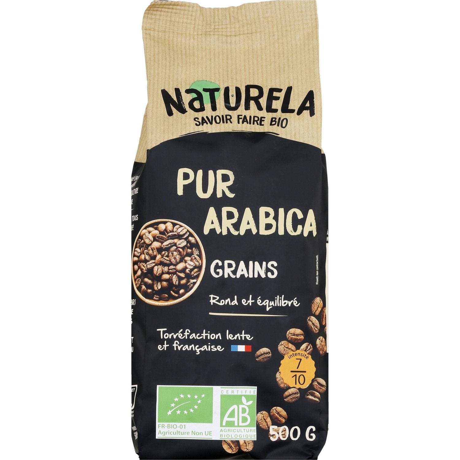 Café Grains Bio Pur Arabica NATURELA Le paquet de 500g