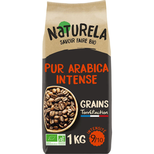 Café Grains Bio Intense Pur Arabica NATURELA Le paquet de 1kg